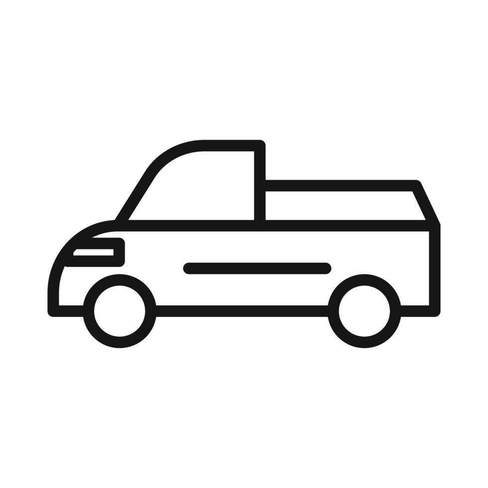 Pickup truck icon mark in filled style vector