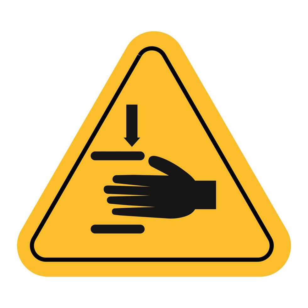 pinched warn sign icon mark in filled style vector