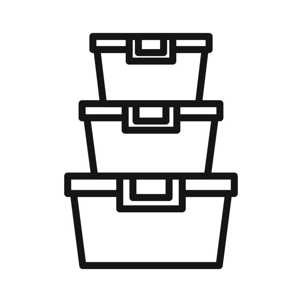 plastic Food container icon mark in filled style vector