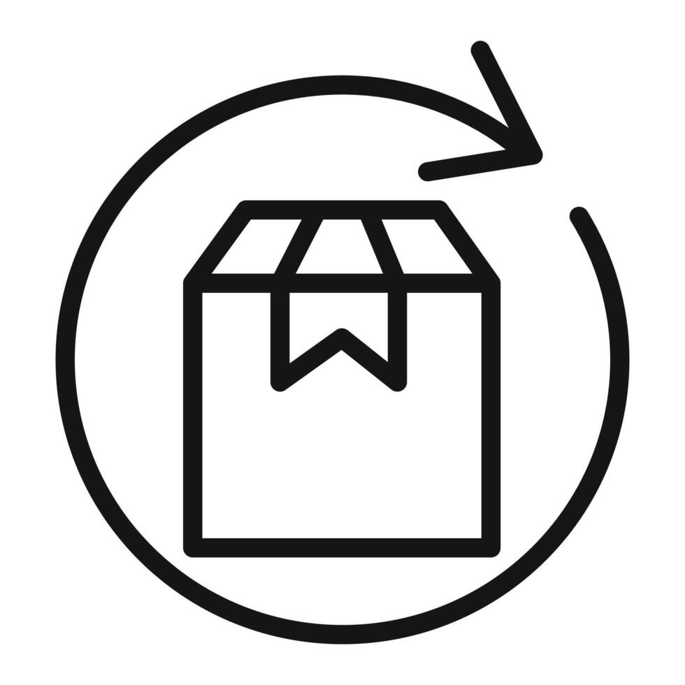 product return Box icon mark in filled style vector