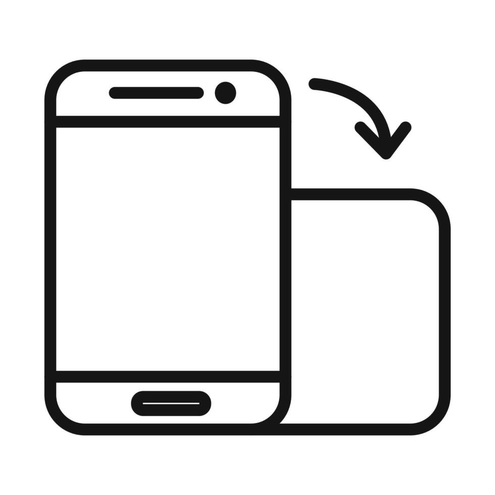 rotate phone icon mark in filled style vector