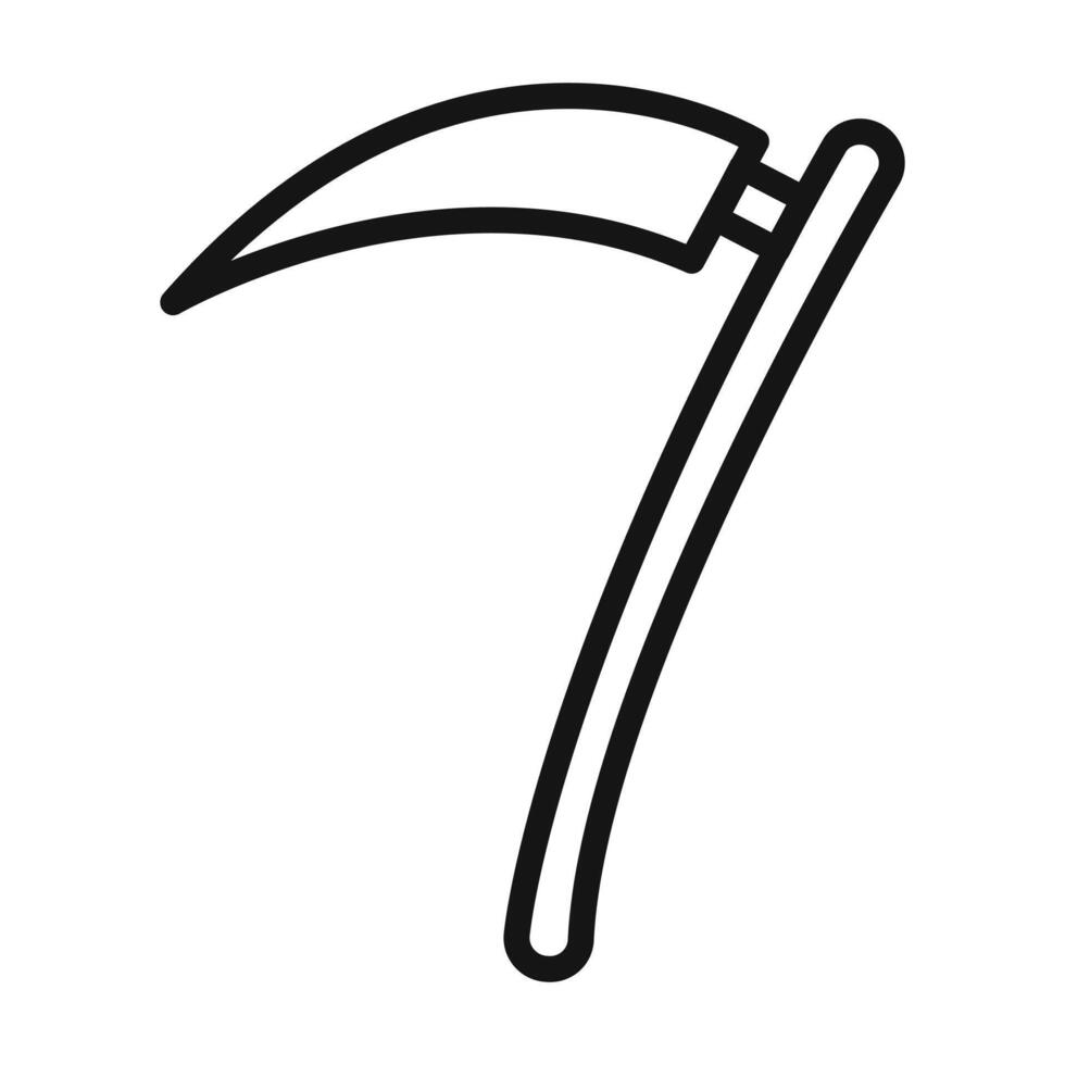 Scythe icon mark in filled style vector