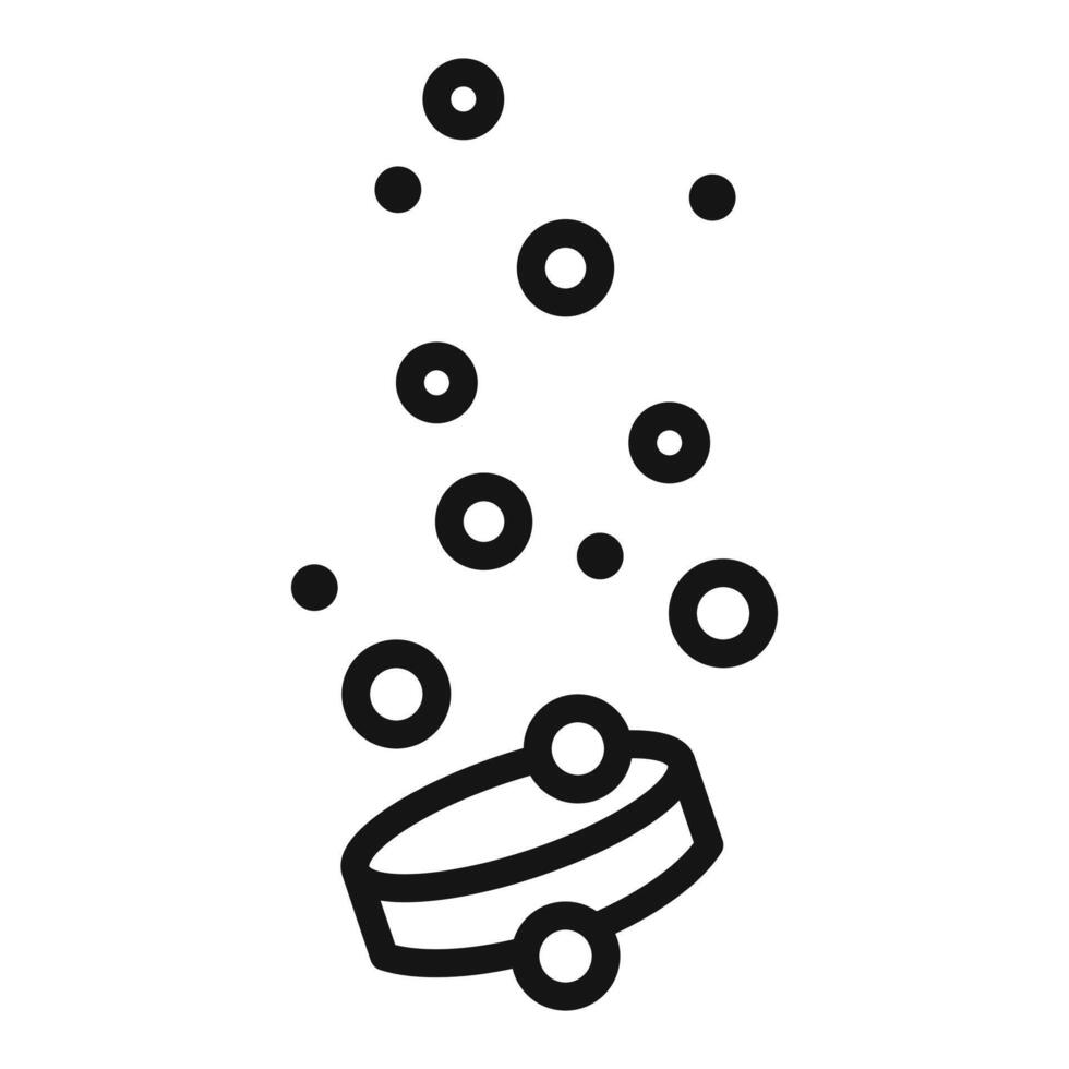 soluble tablet icon mark in filled style vector