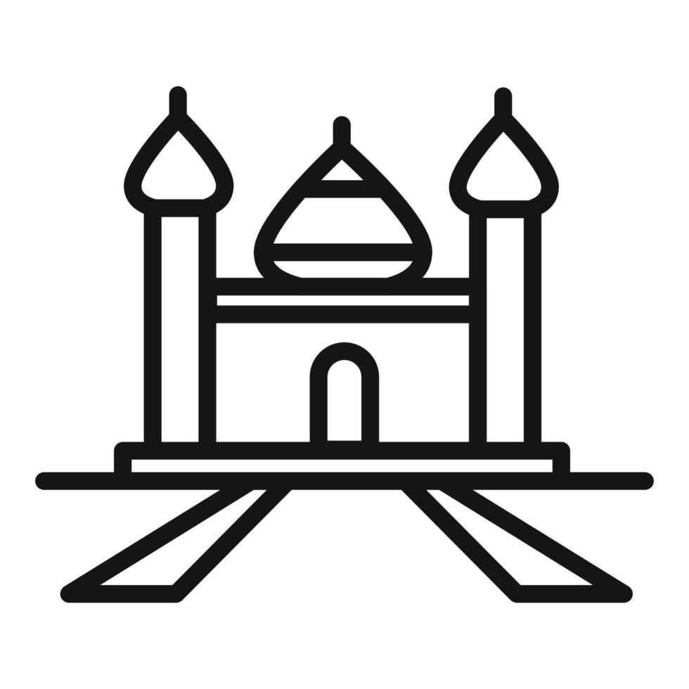 Taj Mahal palace icon mark in filled style vector