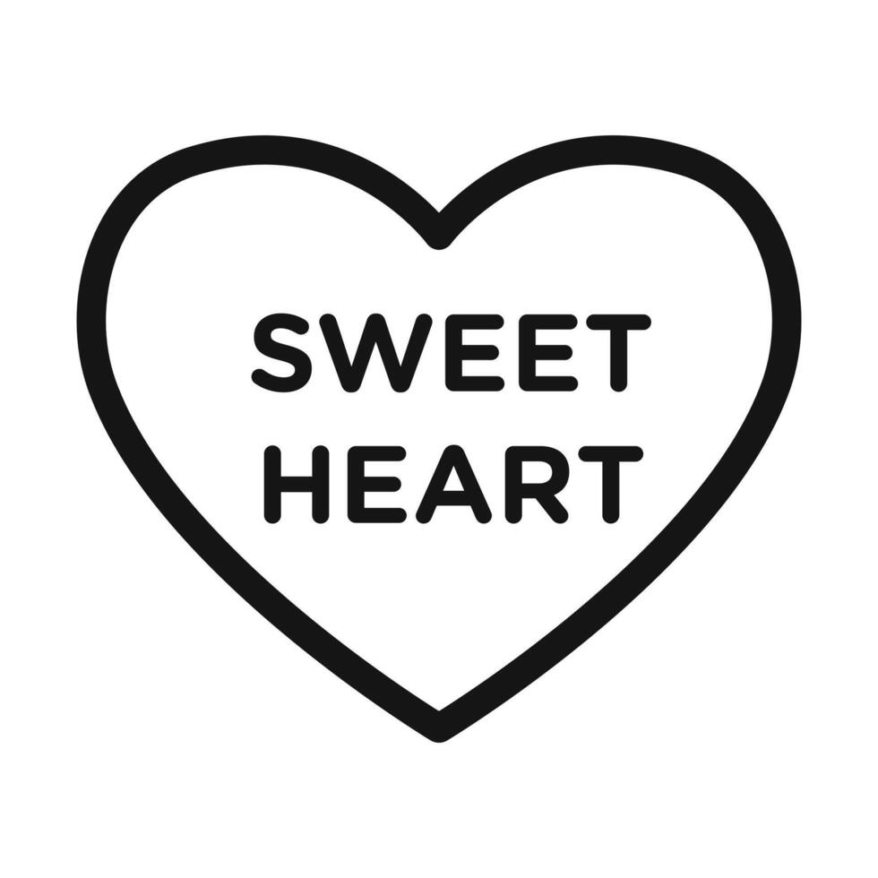 Sweet heart icon mark in filled style vector