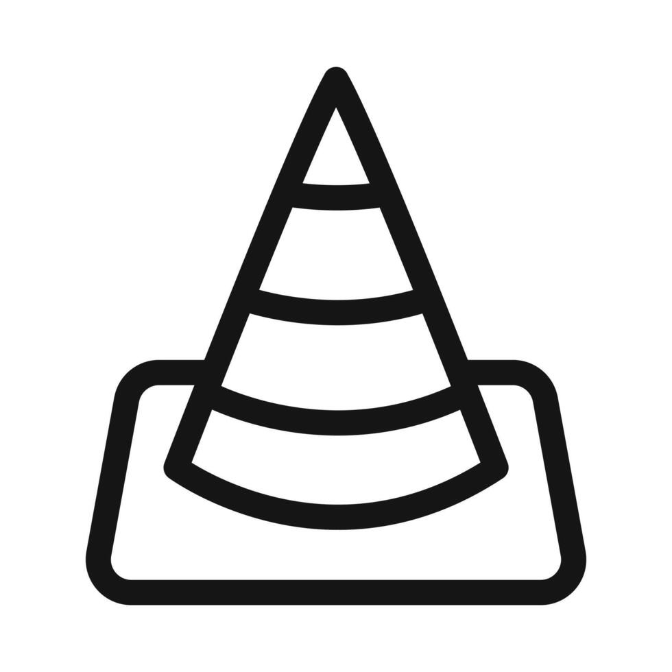 Traffic cone icon mark in filled style vector