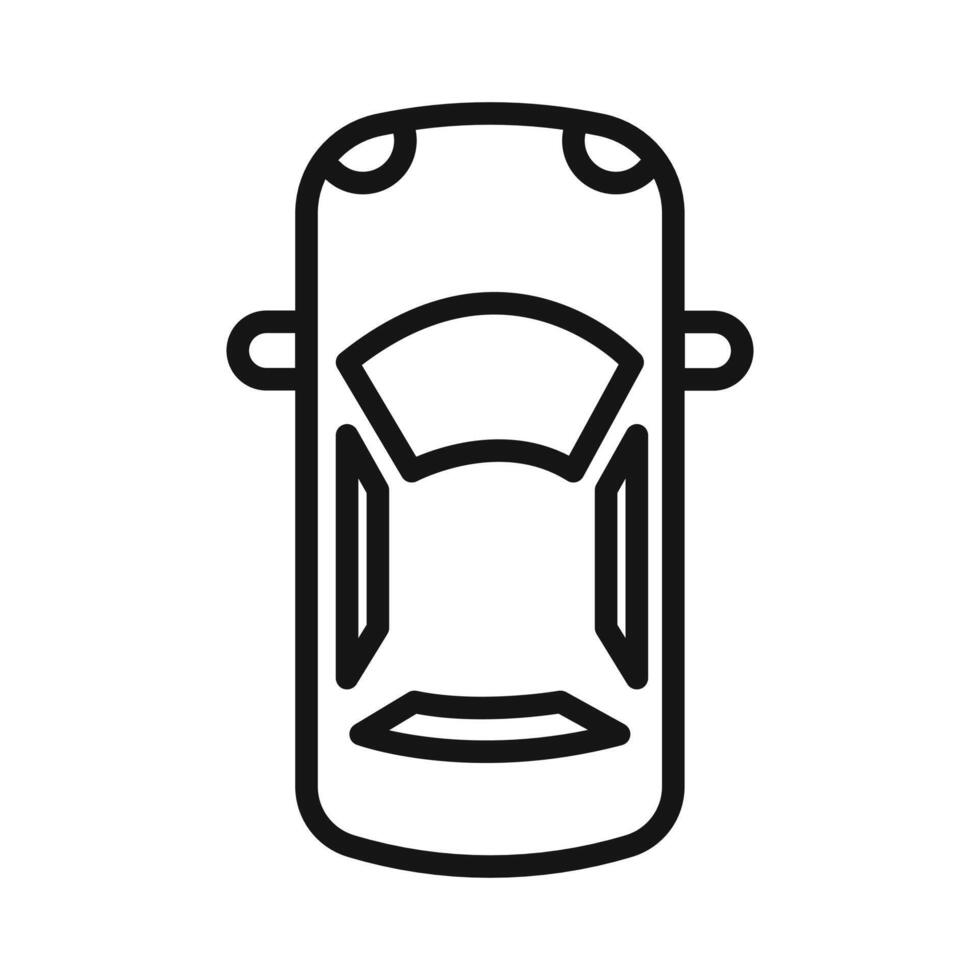 Top view car icon mark in filled style vector