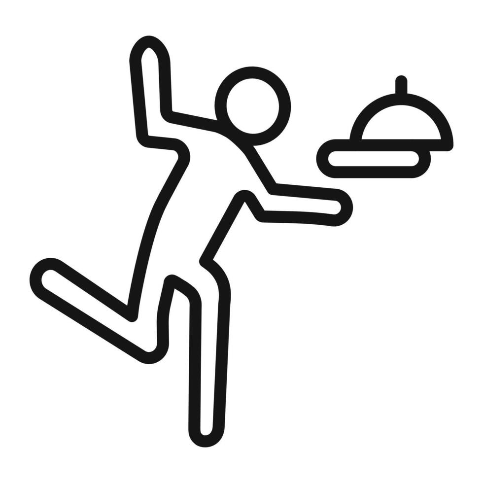 waiter falling icon mark in filled style vector