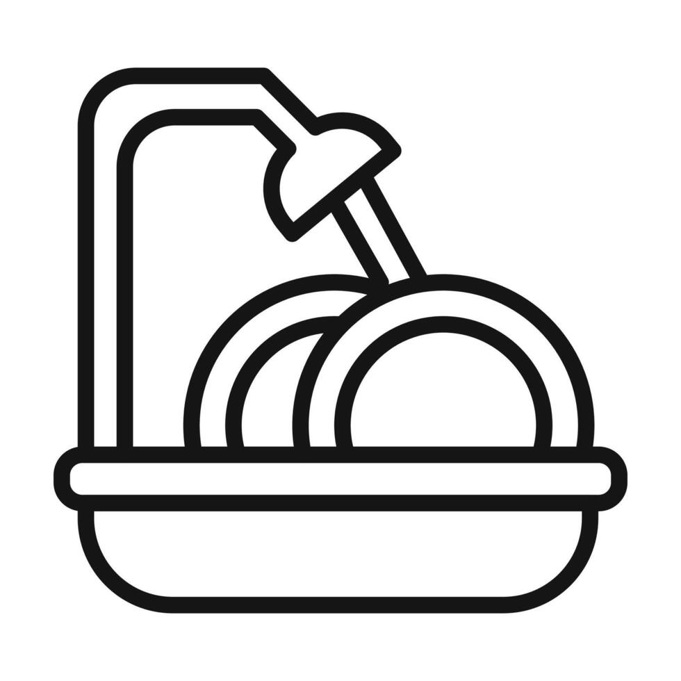 Washing plate icon mark in filled style vector