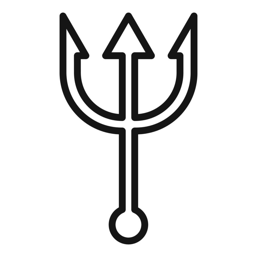 trident and poseidon icon mark in filled style vector