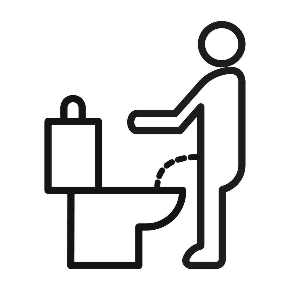 Toilet urinate icon mark in filled style vector