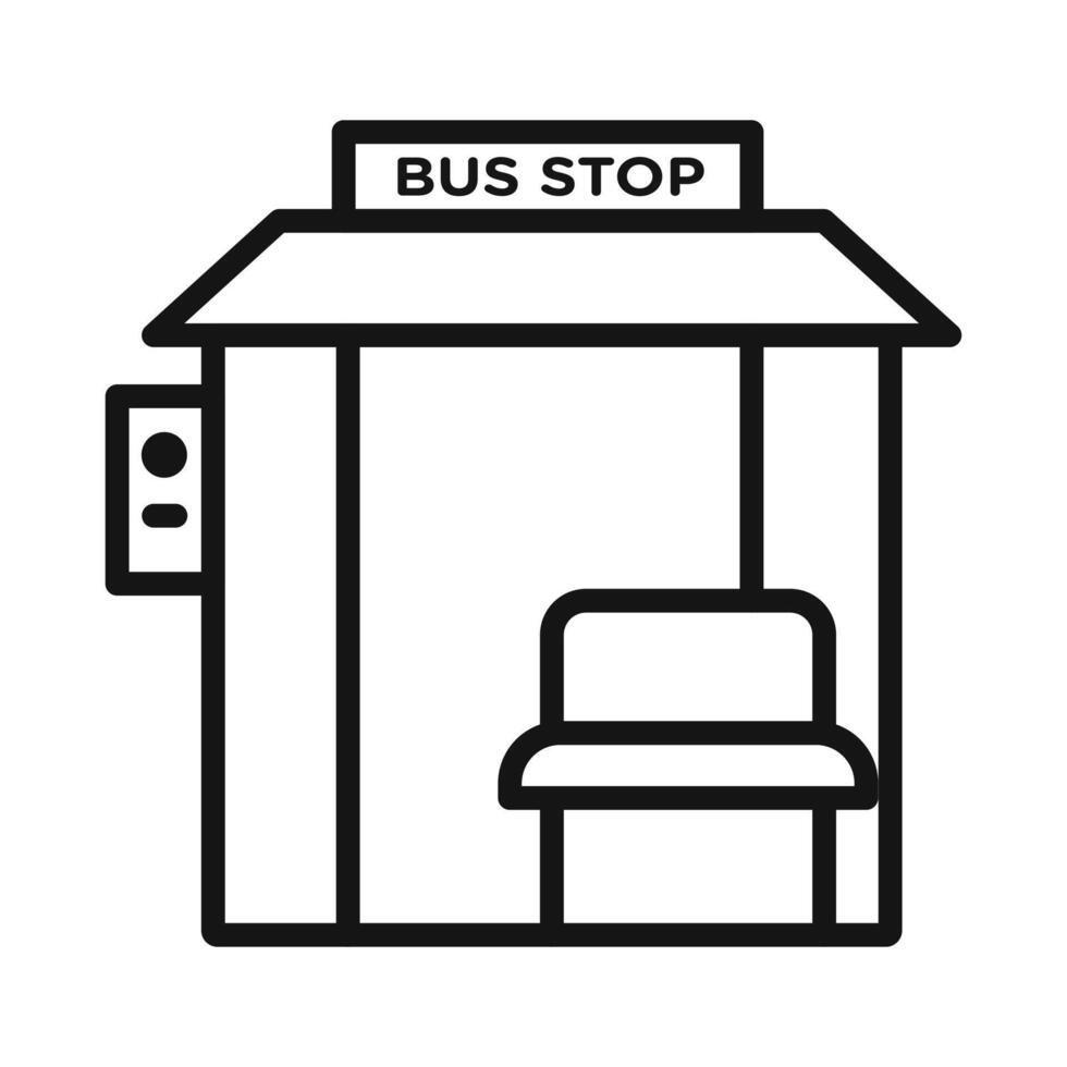 Bus stop stand Symbol mark in filled style vector
