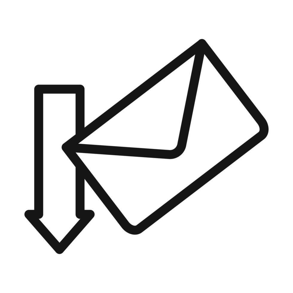 Envelope mail drop Symbol mark in filled style vector