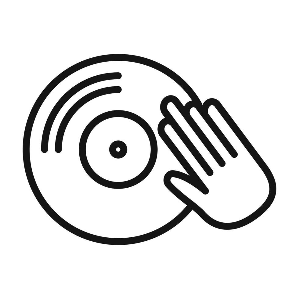 Dj Symbol mark in filled style vector