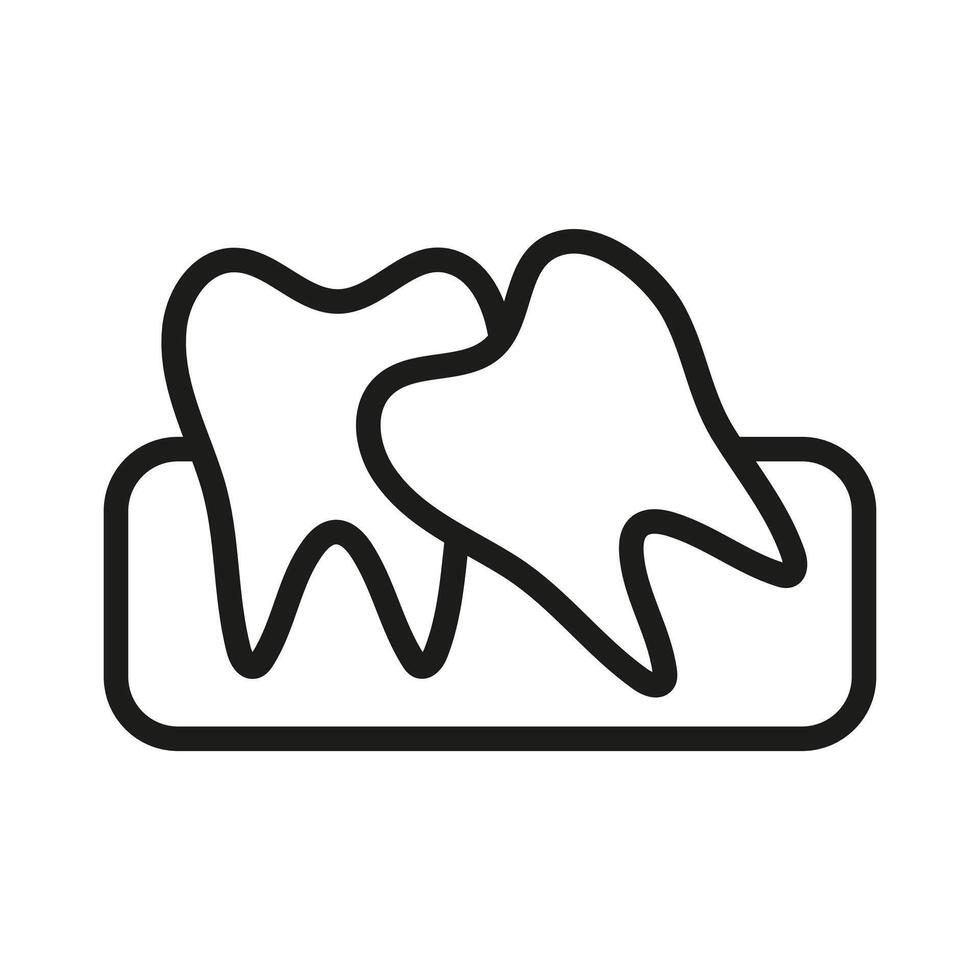 Crooked teeth Symbol mark in filled style vector