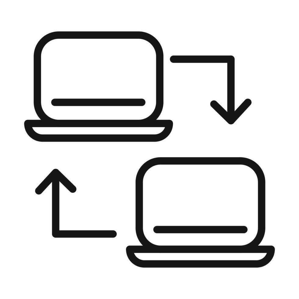 Data transferring Symbol mark in filled style vector