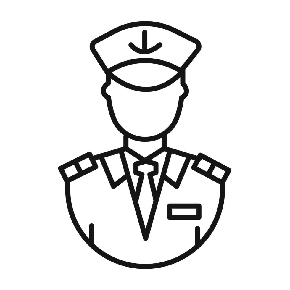 Male chief officer Symbol mark in filled style vector