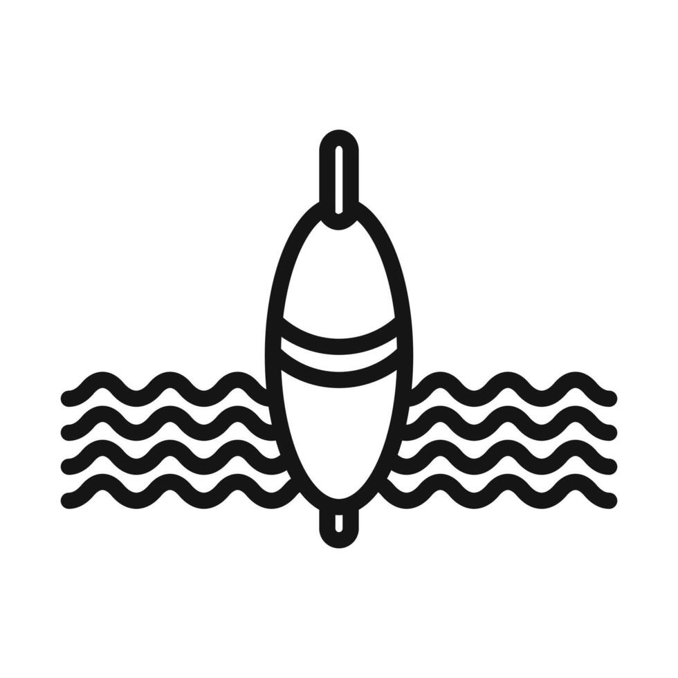 Fishing float in water Symbol mark in filled style vector