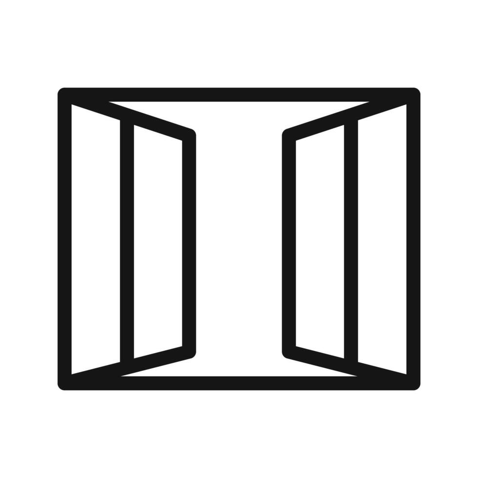 Open windows Symbol mark in filled style vector