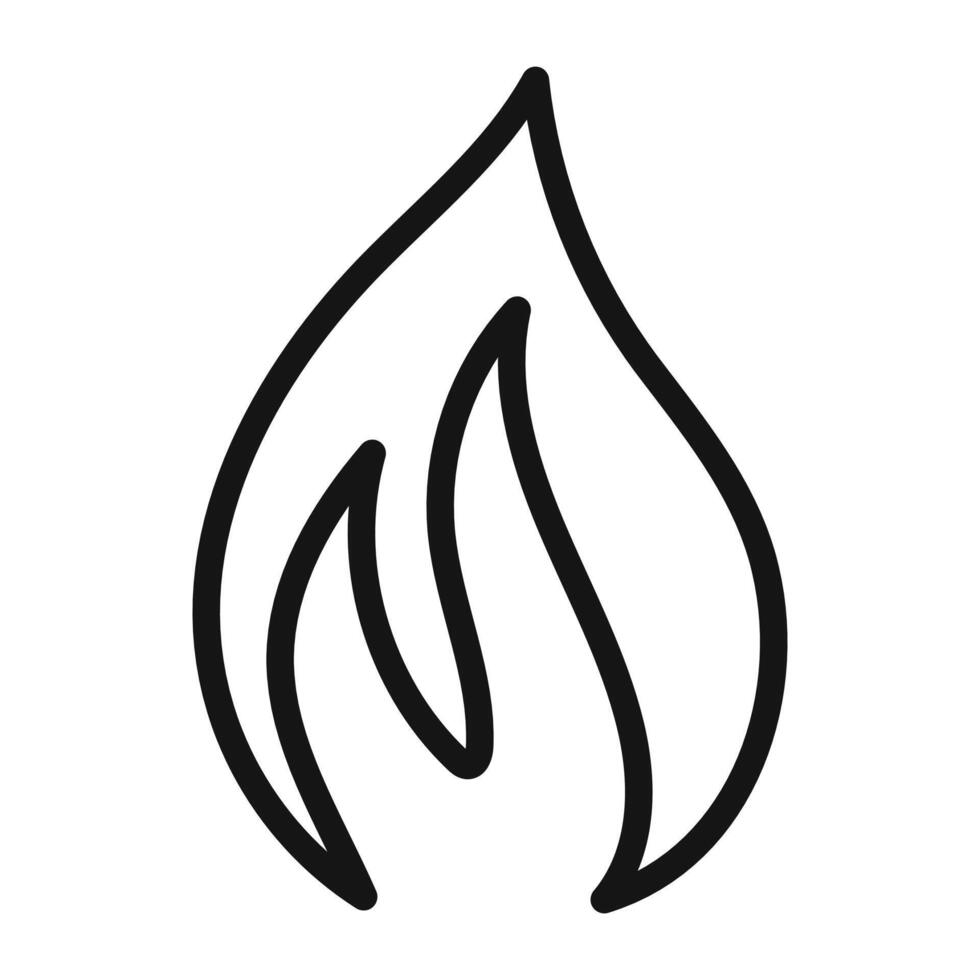 Flame fire Symbol mark in filled style vector