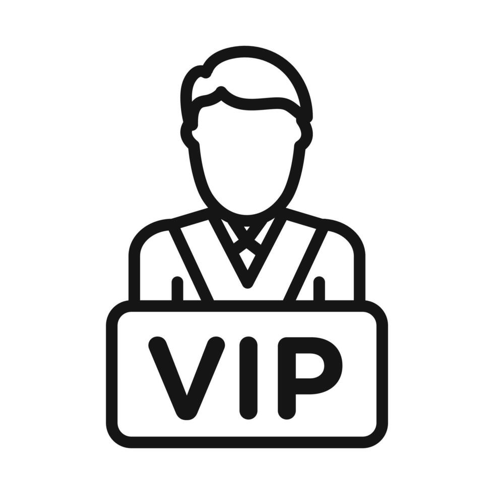 vip person Symbol mark in filled style vector