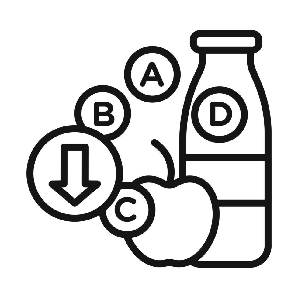 Vitamin deficiency Symbol mark in filled style vector