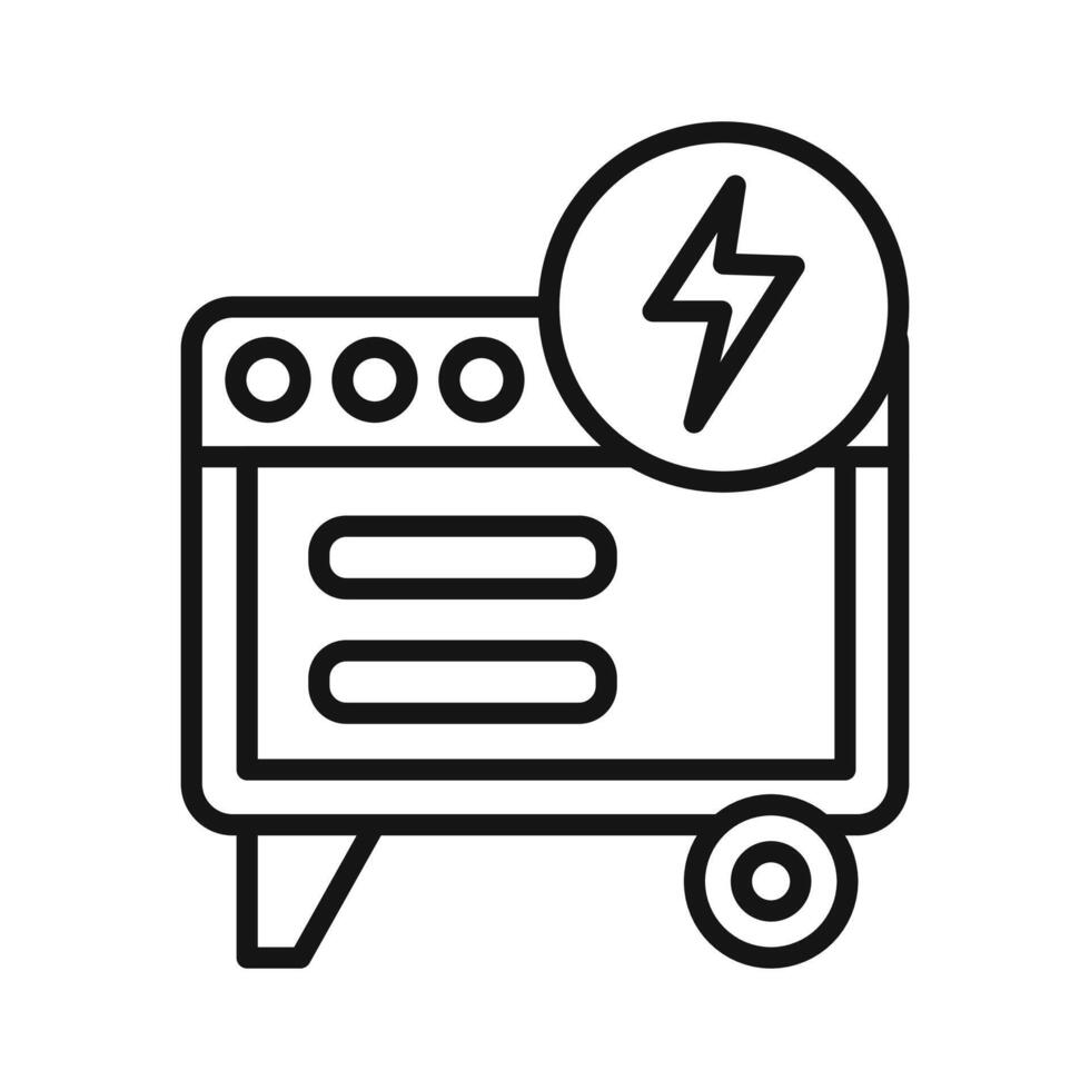 Portable power generator Symbol mark in filled style vector