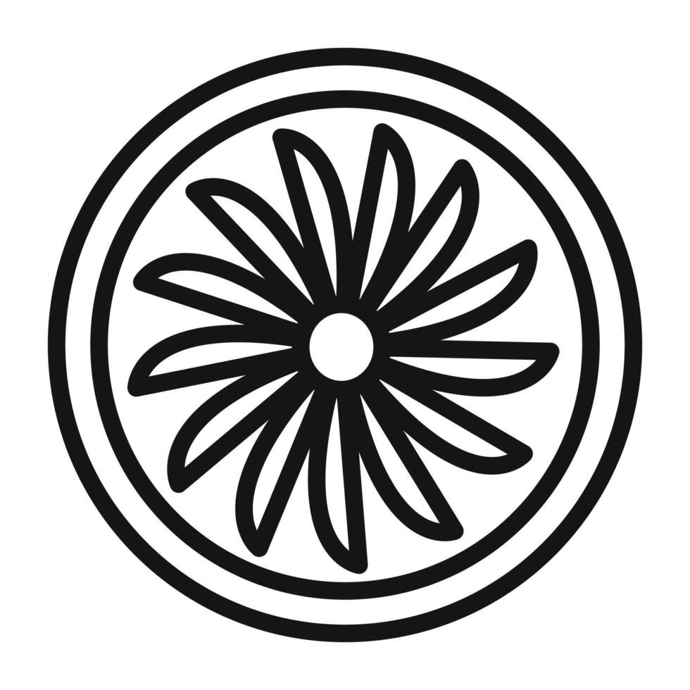 Plane turbine Symbol mark in filled style vector