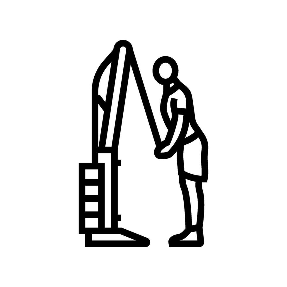 cable tricep pushdowns arm fitness exercise line icon illustration vector