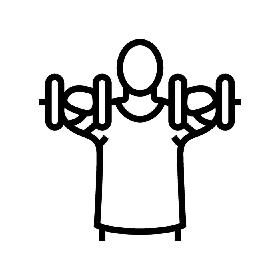 front raises arm fitness exercise line icon illustration vector