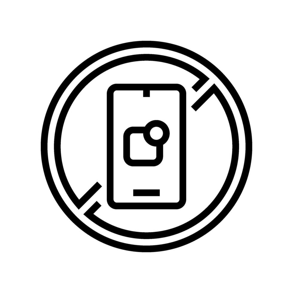 no app required label product caution line icon illustration vector