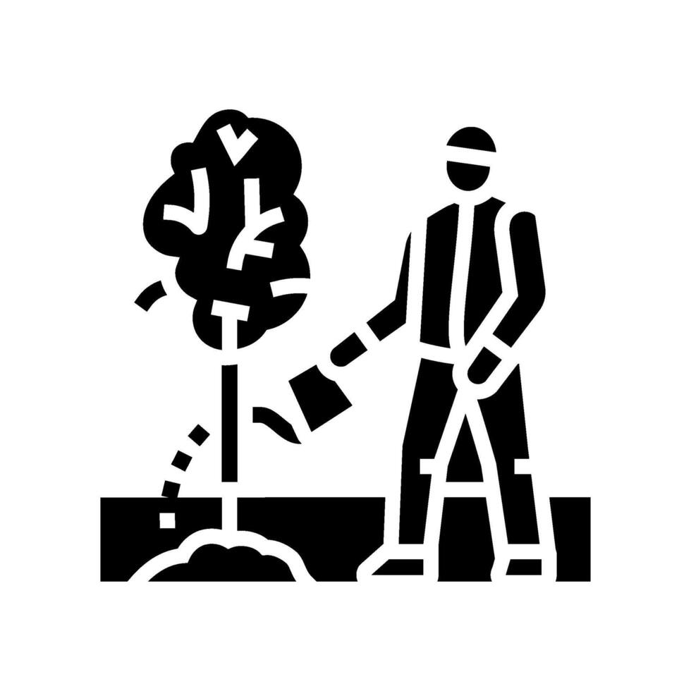 national tree planting day chinese holiday glyph icon illustration vector