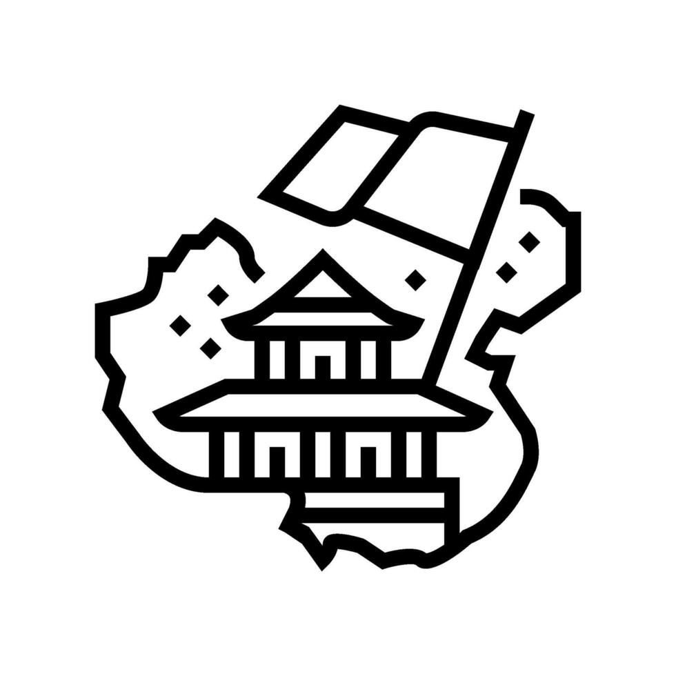 national day of the republic of china line icon illustration vector