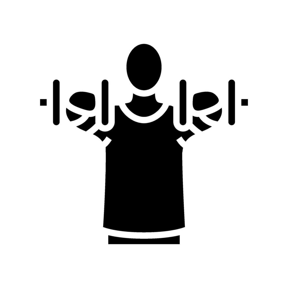 front raises arm fitness exercise glyph icon illustration vector