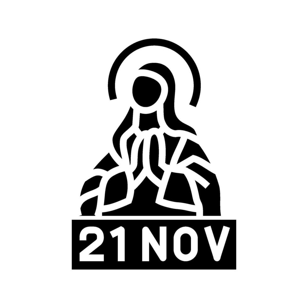 presentation of the virgin mary feast catholic glyph icon illustration vector