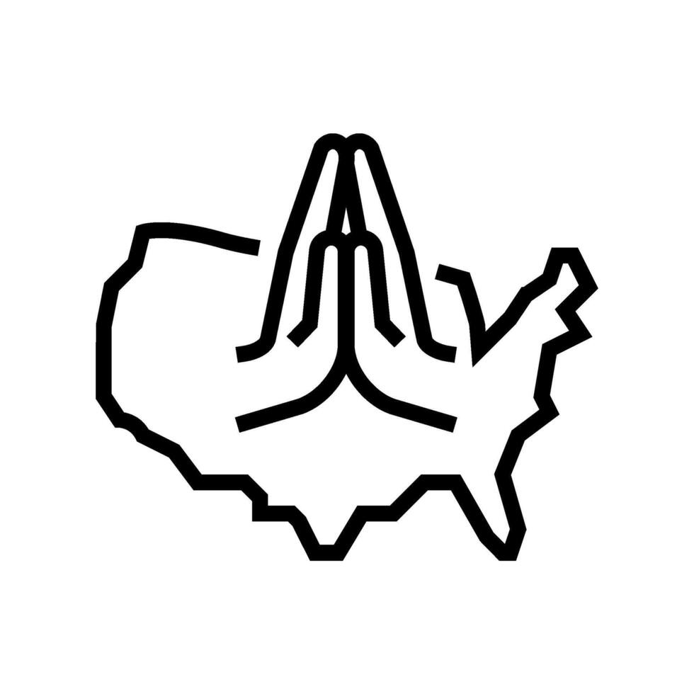 national day of prayer usa holiday line icon illustration vector