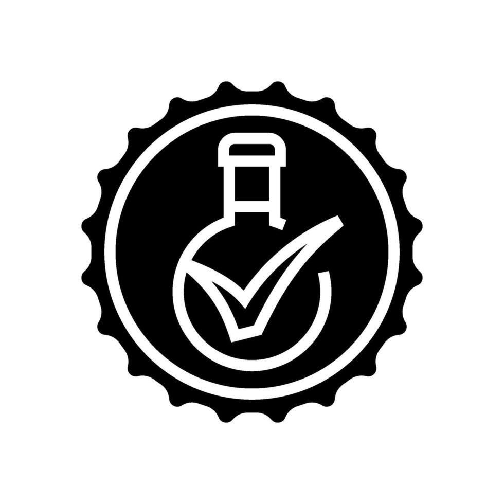 lab verified label product caution glyph icon illustration vector