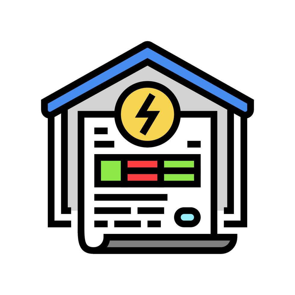 home energy audit color icon illustration vector