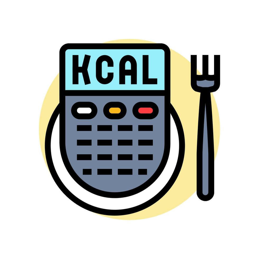 caloric intake obesity overweight color icon illustration vector