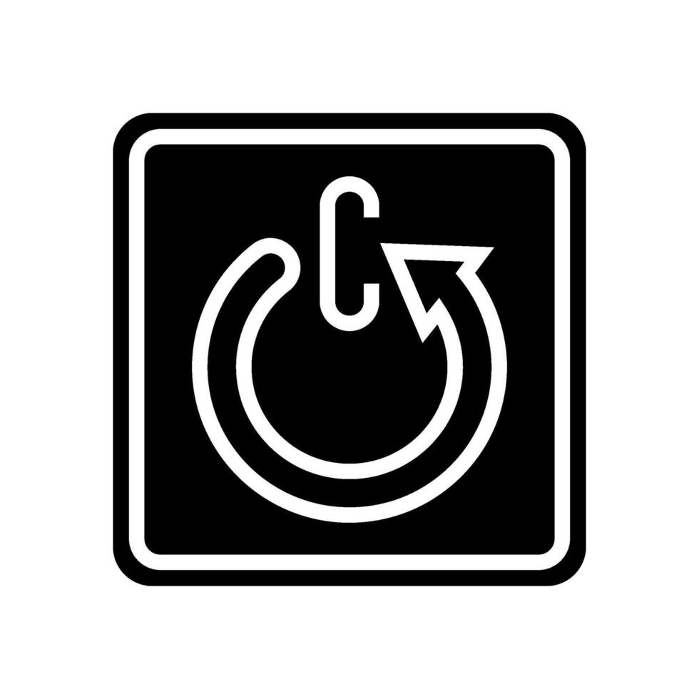 automatic shut down product label caution glyph icon illustration vector