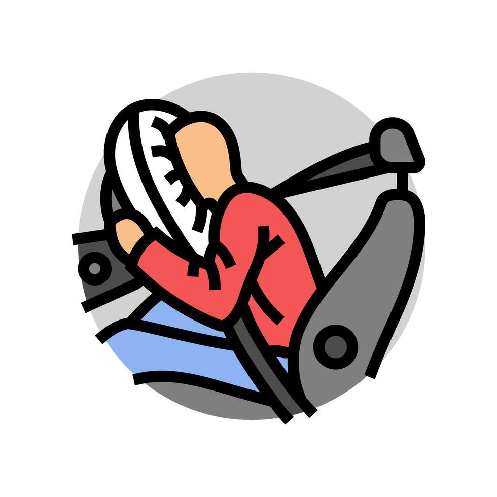 airbag car safety color icon illustration vector