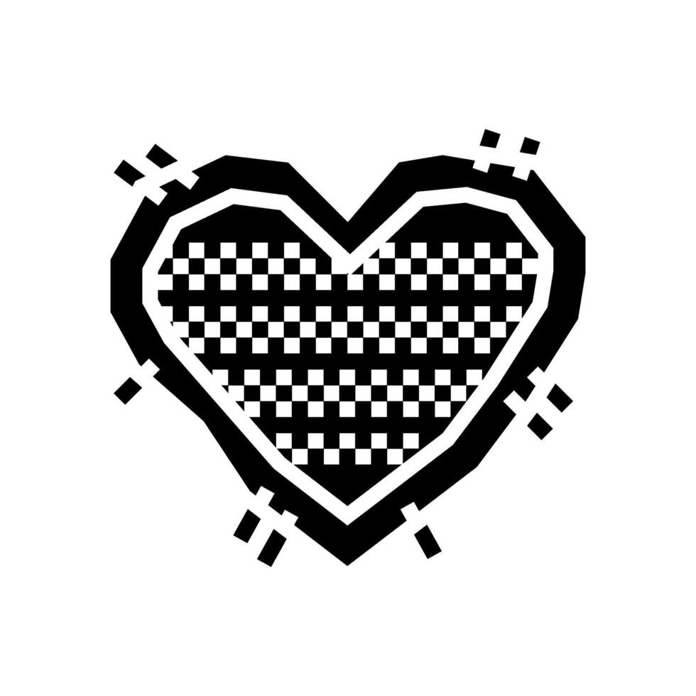 hand sewn patches diy fashion handmade glyph icon illustration vector
