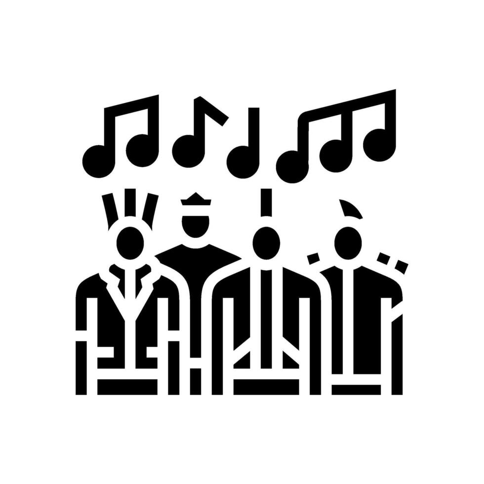 punk bands subculture style glyph icon illustration vector