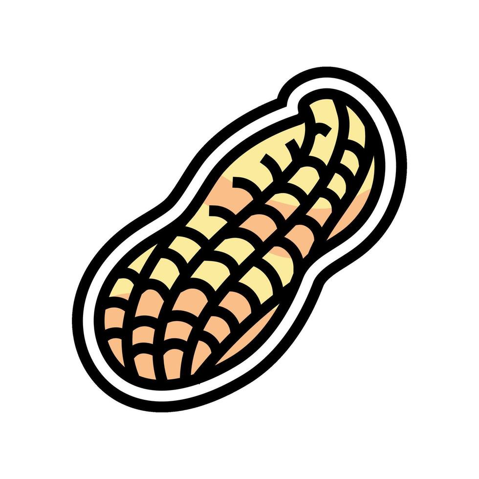 peanuts allergen free product food color icon illustration vector