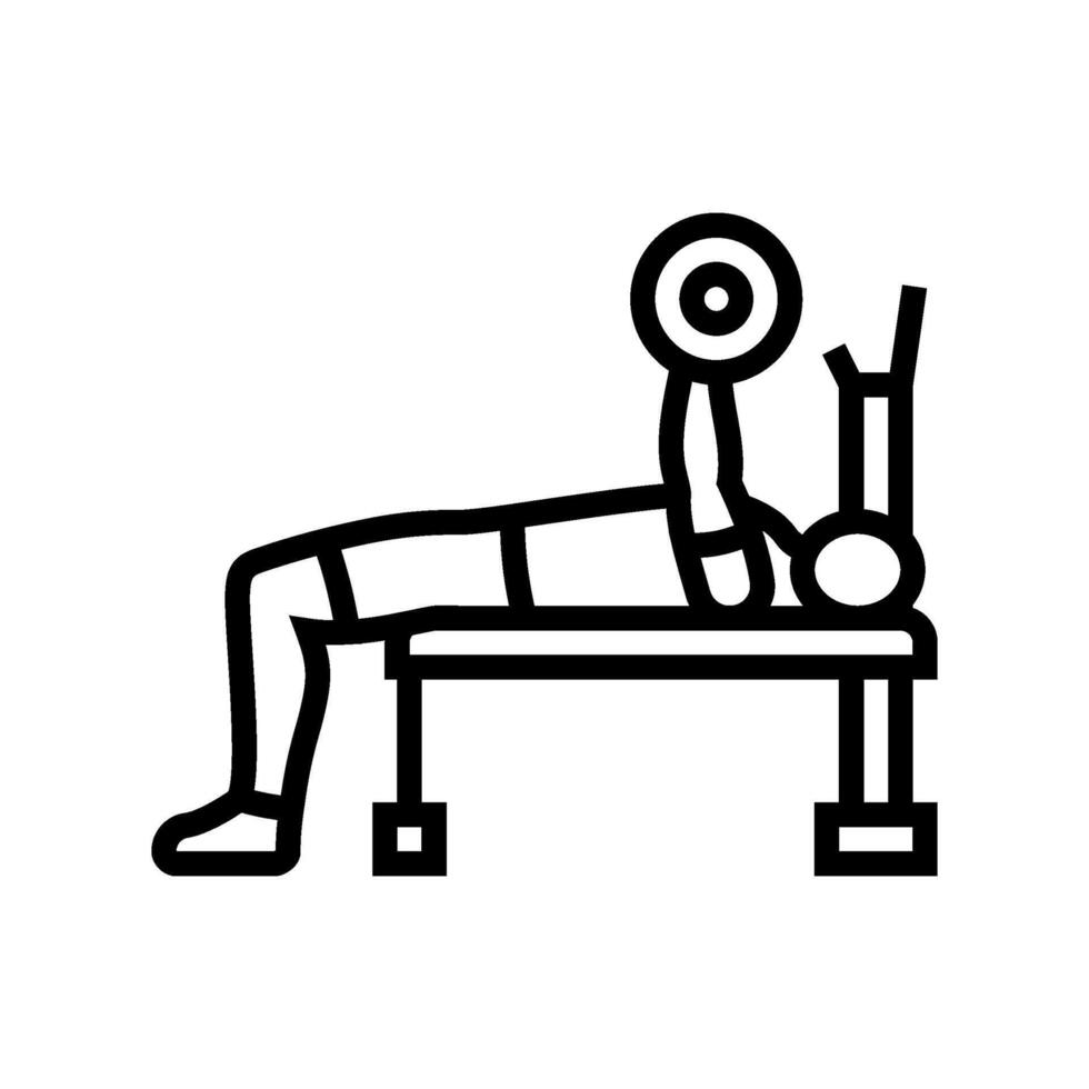 close grip bench press arm fitness exercise line icon illustration vector