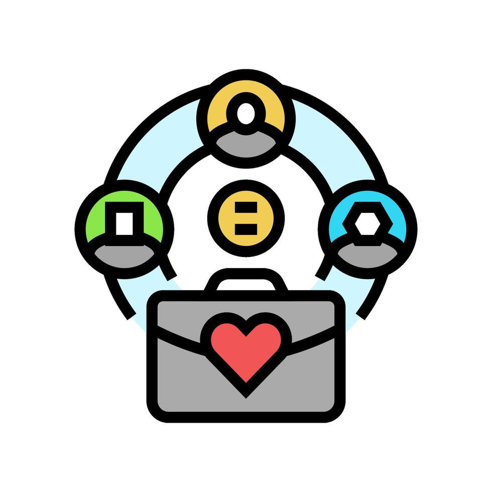 diversity equity inclusion color icon illustration vector