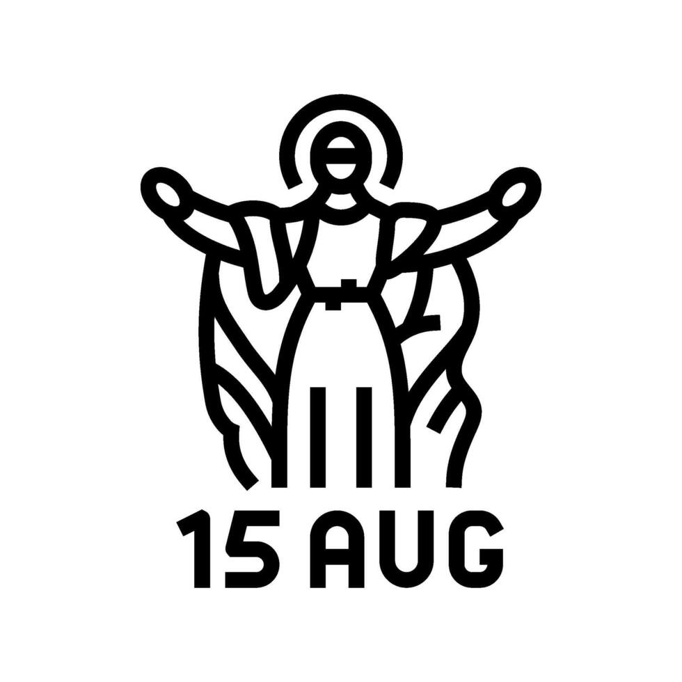 assumption of mary feast catholic holiday line icon illustration vector