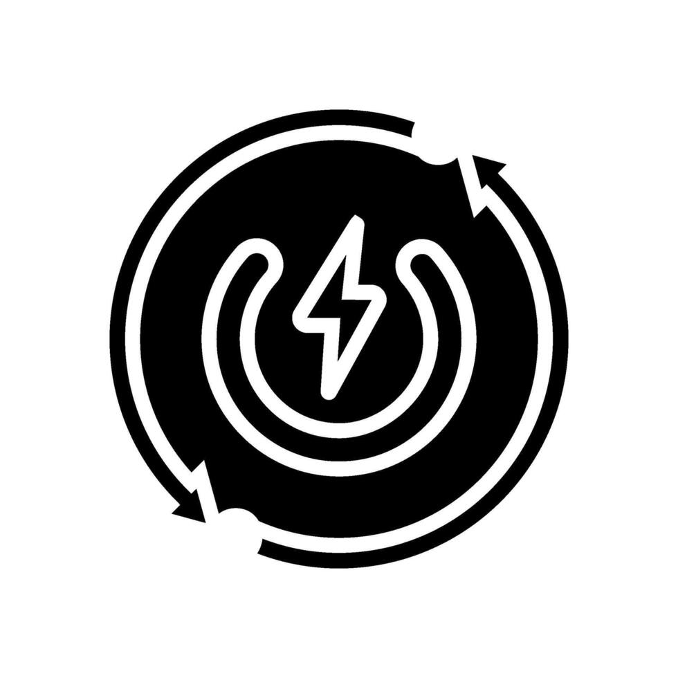 auto reset product label caution glyph icon illustration vector