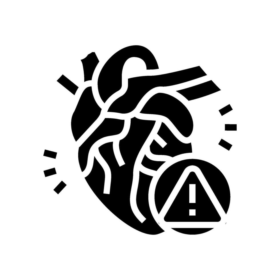 cardiovascular disease obesity overweight glyph icon illustration vector