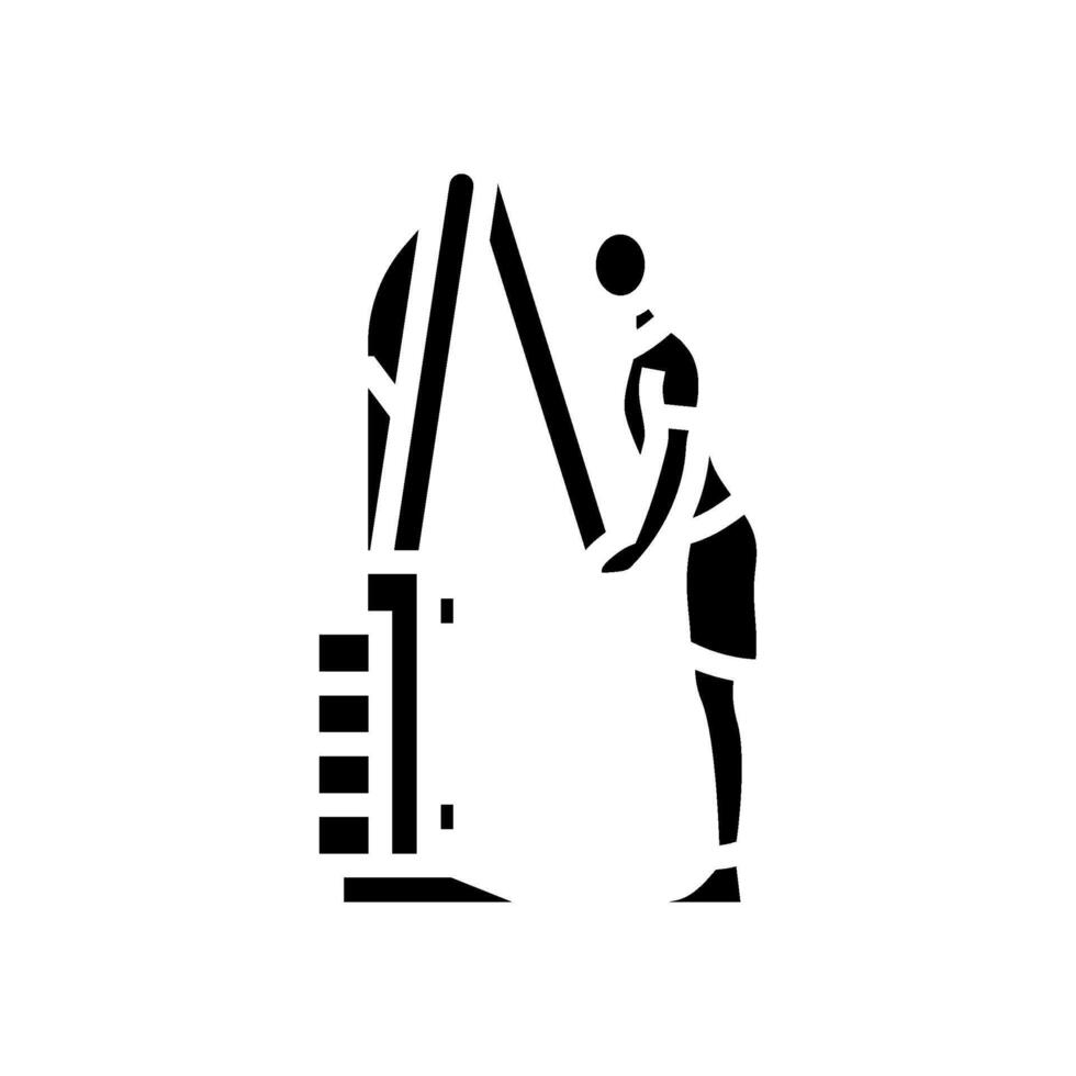 cable tricep pushdowns arm fitness exercise glyph icon illustration vector